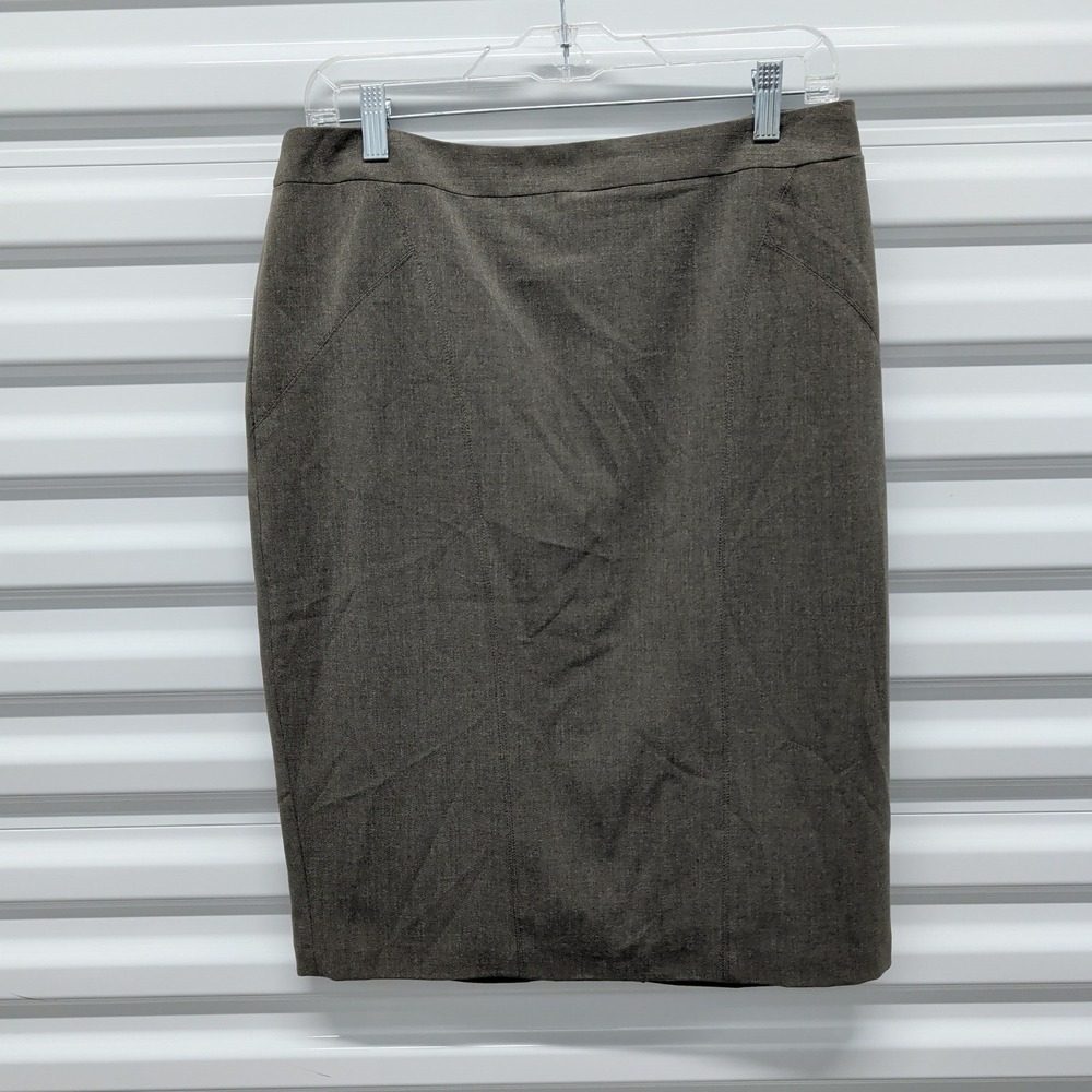 Renuar Skirt Size 10 Women Brown Taupe Pencil Knee Length Stretch Lined Career — photo 2
